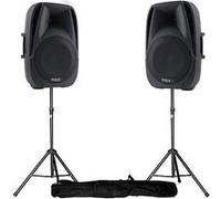 Ibiza Enceintes actives 10"/25 cm 500W USB/SD/BT avec pieds