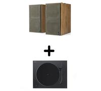 Enceintes actives Hi-Fi Klipsch The Fives Walnut Vendues par paire + Platine vinyle Sony PS-LX310 BT