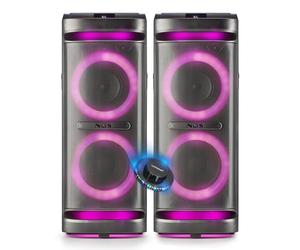 Enceintes Actives Sono DJ NGS WILDSPACE2-4000W, Bluetooth, USB/AUX, Lumière LED, TWS, 1 SUB 10", Soirée, Fête, Jeu de lumière
