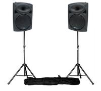 Enceintes amplifiées 8"" 20cm 400W USB/SD/BT+ pieds SLK08BT