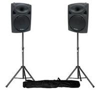 Ibiza Enceintes amplifiées SLK08BT 20 cm (8") 400W USB/SD/BT + pieds