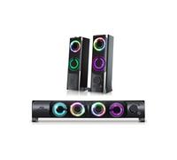 Enceintes - Barre de son - 2 en 1 - Lumineuse - RGB Rainbow - 6W -