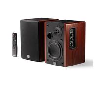 Enceintes bibliothèque actives sans fil PreSonus Eris Accent BT - Enceintes bibliothèque multimédia Bluetooth pour PC, jeux, ordinateur, TV, paire d'enceintes (bois)