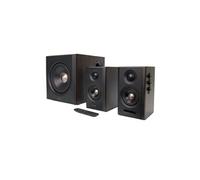 Enceintes bibliothèque amplifiées 2.1 S355DB - Caisson 8" sans fil - 150W Tri-Amp Hi-Res - Bluetooth 6.0 LDAC - Brun noix