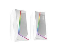 Enceintes Bluethooth RGB MS7 Blanc Processeur de Son DS, 20W