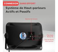 Enceintes Bluetooth - Haut-Parleurs Sans Fil Étanches Pour Extérieur -Enceinte Mural,Plafond - Avec Grille Robuste Et Fixation Universelle - Pour Terrasse Et Usage Intérieur - Noir