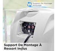 Enceintes Bluetooth - Haut-Parleurs Sans Fil Pour Extérieur - Paire Active Et Passive 2 Voies - 800 Watts - Enceinte Mural,Plafond Avec Grille Métallique Et Fixation Universelle - Blanc