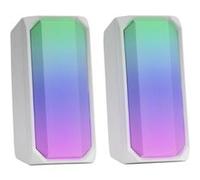 Enceintes Bluetooth Mars Gaming MSRGB Blanc RGB Full Mesh 2 Haut-Parleurs Actifs 15W Blanc G