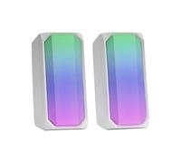 Enceintes Bluetooth MSRGB Blanc RGB Full Mesh 2 Haut-Parleurs Actifs 15W