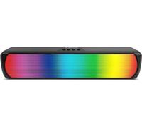 KROM K-Pop - Barre de Son 2x3 RMS, Son stéréo, Bluetooth, Emplacement pour Carte TF, LED RGB, USB, Prise auxiliaire 3,5 mm, Dimensions 280 x 59 x 60 mm, Couleur Noire