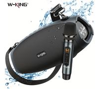 Enceintes Bluetooth portables W-KING X10MIC (120W de puissance crête) 70W avec microphone sans fil, étanches, Bluetooth sans fil pour l'extérieur