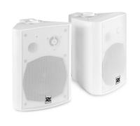 Power Dynamics DS65MB Enceintes Bluetooth 2 Voies 125 Watts, Blanc, 6,5", Livré par Paire avec Étrier de Fixation, Utilisation Intérieur ou Extérieur, Actif/Passif, Prise 3,5mm AUX