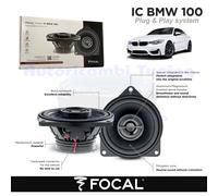 Focal Audio IC BMW 100 Haut-parleurs coaxiaux en néodyme pour véhicules BMW 100 100 mm