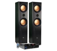 Evidence Acoustics Enceintes Colonnes HiFi/Home-CINÉMA EA-800-PG - 1000W PMPO + Ampli stéréo 2x50W - USB MP3 SD Bluetooth - FM
