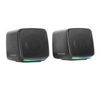 Mars Gaming MS-Pro, Enceintes Compactes 10W, Éclairage RGB Flow Dynamique, Enceinte PC avec Boîtier Contrôle et Entrée Jack 3.5mm, Enceintes Gaming Compatibles PC/Mac/Smartphone/Tablette, Noir
