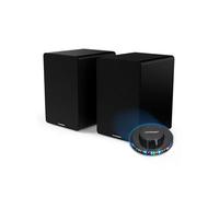Enceintes de bibliothèque, Caisson Bois - 50W - WS400DUO - Bluetooth 5.0, Entrée optique câble inclus, Lumière OVNI LED