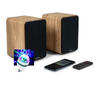 Enceintes de bibliothèque, Caisson Bois COSY - 100W - WS602DUO - Bluetooth 5.0, Entrée optique câble inclus, DIAMS LED