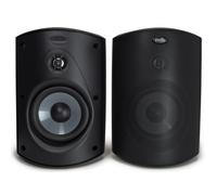 Enceintes d'extérieur Polk Audio Atrium 5 avec basses puissantes (paire noire) - Durabilité par tous les temps | Large couverture sonore | Systèm
