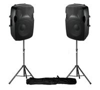 Enceintes DJ Sono Active 12"/30cm - 1000W + Pieds