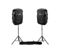 Ibiza Enceintes DJ sono actives 12"/30 cm 1000W avec pieds