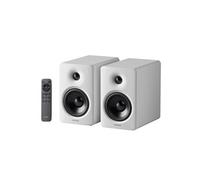 Edifier M90 Enceintes de bibliothèque, 100W RMS, Hi-Res Audio, LDAC, Bluetooth 6.0, HDMI eARC, Optique, USB-C, AUX, Sortie Caisson, Télécommande-Blanc