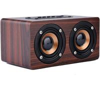 Enceintes En Bois Sans Fil Bluetooth Haut-Parleur Portable Stéréo Haut-Parleurs 10W 8 Heures De Récréation Avec Mic Aux Pour Iphone Ipod Ipad Samsung Lg Htc Pc Mp3[Z1322]