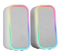 Enceintes Gaming RGB 20W Mars Gaming MS-OM , Bluetooth 5.3 + AUX-IN, Boîtier Contrôle du Volume, Blanc G