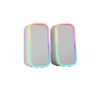 Enceintes Gaming RGB 20W Mars Gaming MS-OM , Bluetooth 5.3 + AUX-IN, Boîtier Contrôle du Volume, Blanc G
