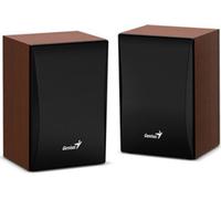 Enceintes Genius SP-HF380 BT, 2.0, 3W, marron/noir, contrôle du volume, BT, bois, jack 3.5mm (USB), 150Hz-20kHz