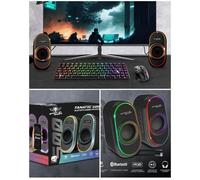 Enceintes Haut-parleurs PC Bluetooth 5.1 de jeu 2.0 LED RGB 12W Alimentation USB et prise 3.5 mm haute qualité