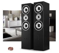 Paire d'enceintes Hifi/Home-Cinéma Salon Maison Sourround Noir 2x500W LTC L766-BK + 15M de câbles transparent
