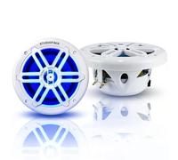 Enceintes Marines STUDIOFINIX 6,5 Pouces, 700 W, avec éclairage LED - Enceintes 2 Voies résistantes aux intempéries, idéales pour Les Bateaux, Les quads et Les UTV (Paire, Blanc)
