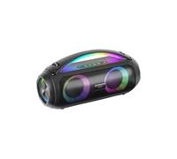 Mars Gaming MSPULSE, Haut-Parleur Bluetooth Portable 50W RMS, Ã‰Clairage RGB, 2 Haut-parleurs Actifs 93mm + 2 Passifs Ultra-Bass, Mains Libres, USB/MicroSD/AUX/FM, Poignée et Sangle, Noir