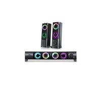 Enceintes pc 2. 0 - 6w rms - modulable en une barre de son - rétroéclairage rgb - alimentation usb