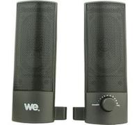 WE Enceinte barre de son PC 2x2,5W modulable USB Jack stéréo 3,5mm Interrupteur on/off Noir