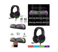ENCEINTES PC BARRE DE SON SOUNDPHONIC RGB 6W RMS Bluetooth 5.0 rétro-éclairage RGB + Casque PRO