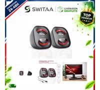 Enceintes PC Hama Sonic Mobil 183 USB Jack 3,5 mm Stéréo 2.0 Noir