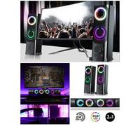 Enceintes PC - SOUNDPHONIC - Pack 2 - 6W RMS - RGB - USB 2.0 - Sortie casque 3.5mm