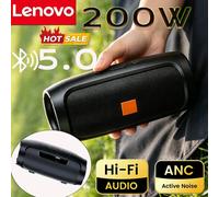 Enceintes portables sans fil Bluetooth 5.4 Lenovo, double haut-parleur stéréo TF USB FM, diffusion vocale, subwoofer Blue
