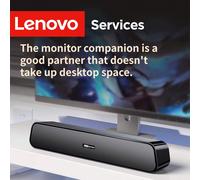 Enceintes pour ordinateur Lenovo B01, barre de son alimentée par USB, enceintes de bureau filaires, basses stéréo, pour PC de bureau et télévision ABS
