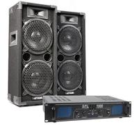 Skytec Kit Soiree - Enceinte Puissante avec Amplificateur Professionnel, Idéal pour Vos Soirées