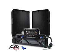 Enceintes sono Bm Sonic 1000W de ses 2 sacoches de transport et sa télécommande.CARACTERISTIQUES TECHNIQUES :- 2 projecteurs PAR avec 9 LED 1W (3R+ 3V + 3B) + 3 LED de 1W UV- 2 projecteurs PAR avec 9
