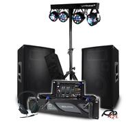 Enceintes sono Bm Sonic Pack Sono DJ 3200W 1 USB 2 microLecteur USB MP3 avec fonction lecture/pause