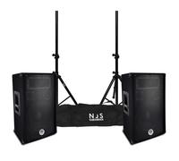 IBM Paire d'enceintes DJ BM SONIC BMS-10 – Bass Reflex 3 voies 25 cm 2×400W, pieds+sacoche
