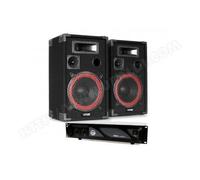 "Enceintes sono Max Pack sonorisation 1000W - 2 Enceintes 12"" + Amplificateur 2x500W avec EQ + Câblages" 10316 Édition limitée