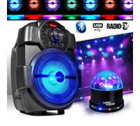 Enceintes sono Party Light Karaoké Enfants Enceinte 180W portable Batterie HANDY180 avec USB/BLUETOOTH/ RADIO FM + SunMagic