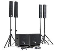 Enceintes sono Système Sonorisation Complet 2400W DJ BM SONIC, 4 Enceintes satellites, 2x Méga SUB 38cm USB/Bluetooth, Supports Câbles, Micros EUR