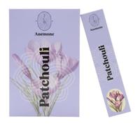Encens Anemone - 100% Naturel & Artisanal | Parfum Frais et Purifiant (12 boîtes, Patchouli)