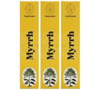 Encens Anemone - 100% Naturel & Artisanal | Parfum Frais et Purifiant (3 boîtes, Myrrhe)