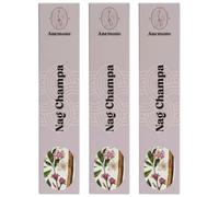 Encens Anemone - 100% Naturel & Artisanal | Parfum Frais et Purifiant (3 boîtes, Nag Champa)